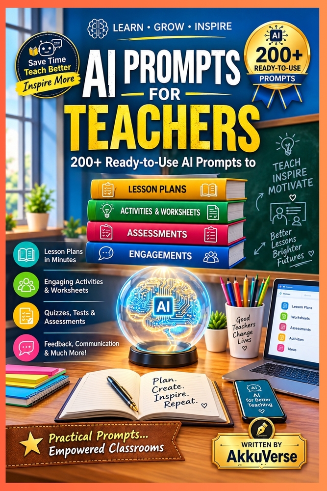 AI Prompts for Teachers - Teacher Edition 200+ Ready-to-Use Prompts: Save Time. Teach Better. Inspire More. cover
