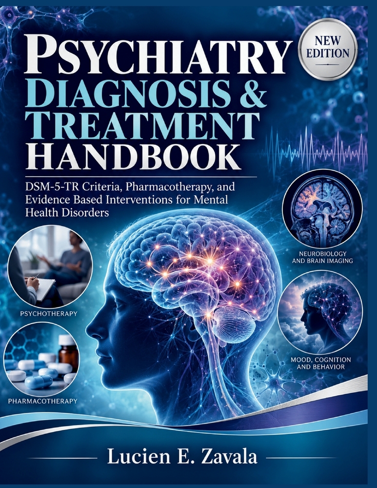 Psychiatry Diagnosis & Treatment Handbook: DSM-5-TR Criteria, Pharmacotherapy, and Evidence- Based Interventions for Mental Health Disorders cover