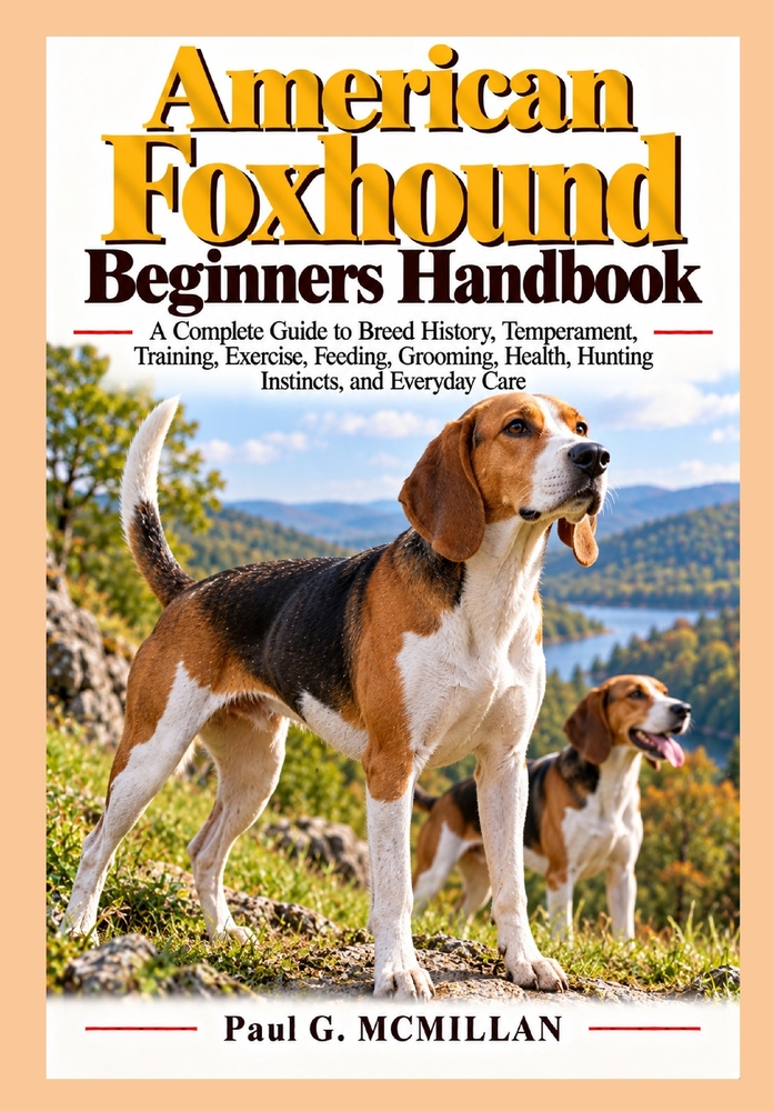 American Foxhound Beginners Handbook: A Complete Guide to Breed History, Temperament, Training, Exercise, Feeding, Grooming, Health, Hunting Instincts cover