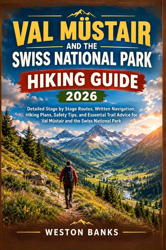 Val Müstair and the Swiss National Park HIKING GUIDE 2026: Detailed Stage by Stage Routes, Written Navigation, Hiking Plans, Safety Tips, and Essentia cover