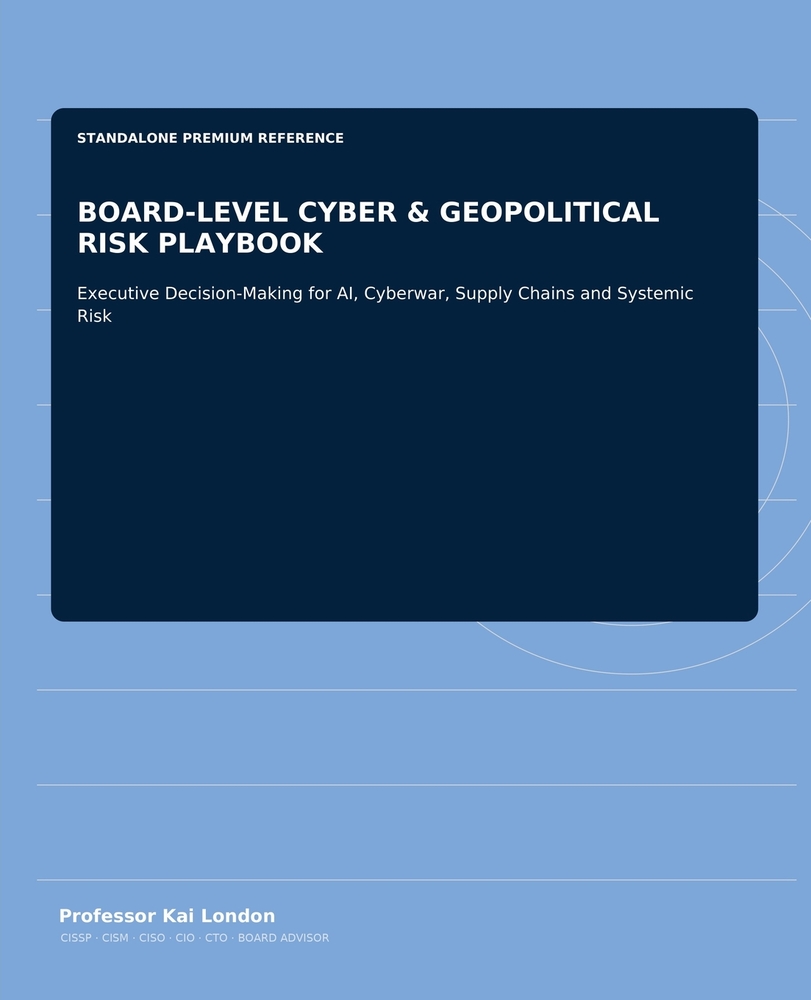 Board-Level Cyber & Geopolitical Risk Playbook: Executive Decision-Making for AI, Cyberwar, Supply Chains and Systemic Risk cover