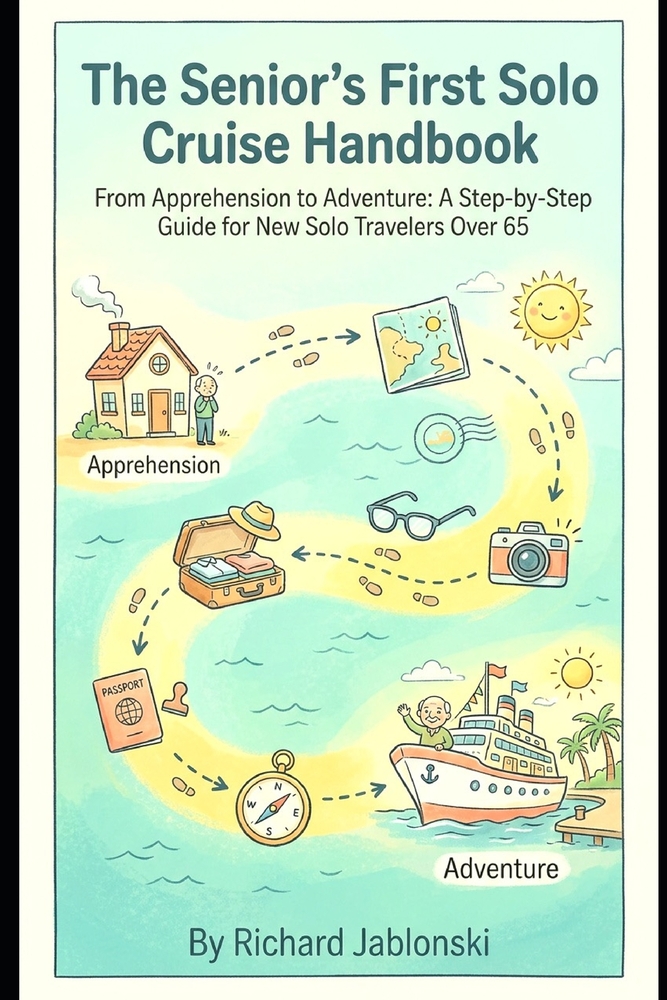 The Senior's First Solo Cruise Handbook: From Apprehension to Adventure: A Step-by-Step Guide for New Solo Travelers Over 65 cover
