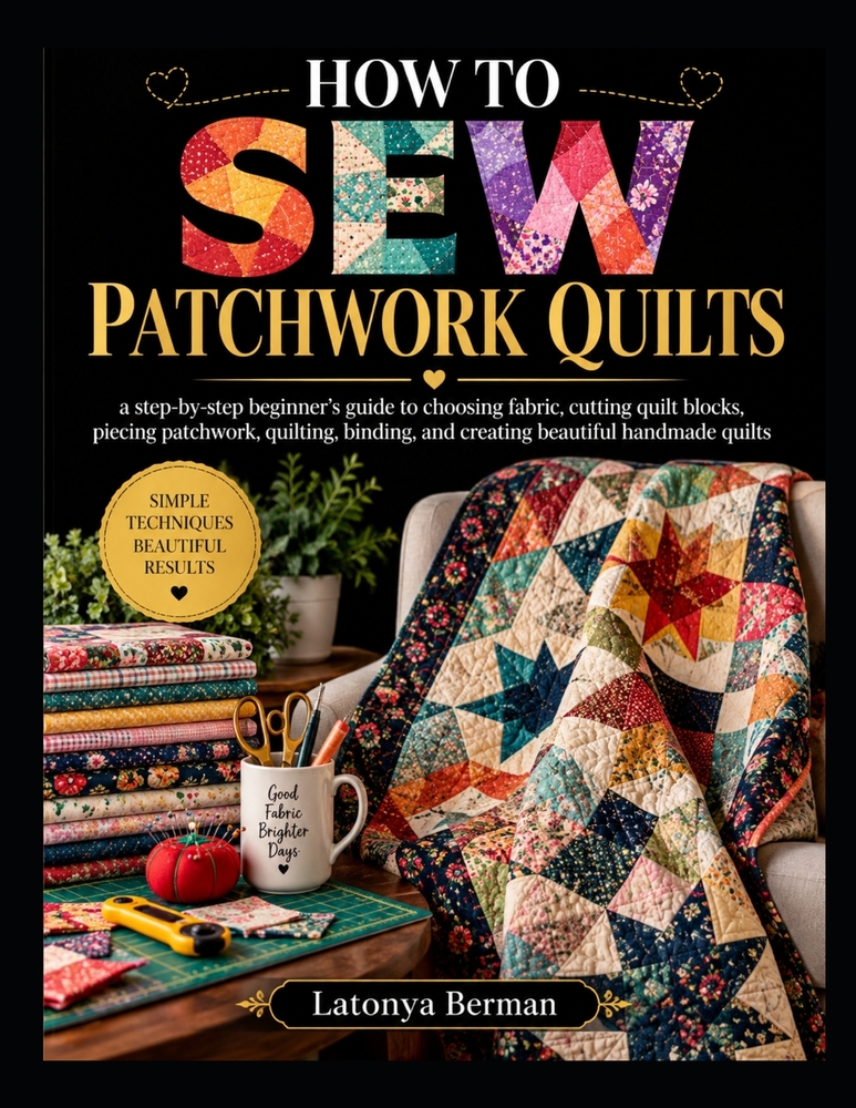How to Sew Patchwork Quilts: a step-by-step beginner's guide to choosing fabric, cutting quilt blocks, piecing patchwork, quilting, binding, and creat cover