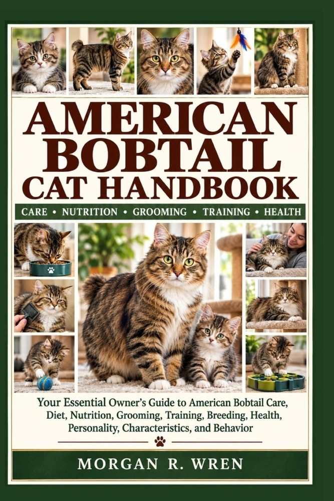 American Bobtail Cat Handbook: Your Essential Owner's Guide to American Bobtail Care, Diet, Nutrition, Grooming, Training, Breeding, Health, Personali cover