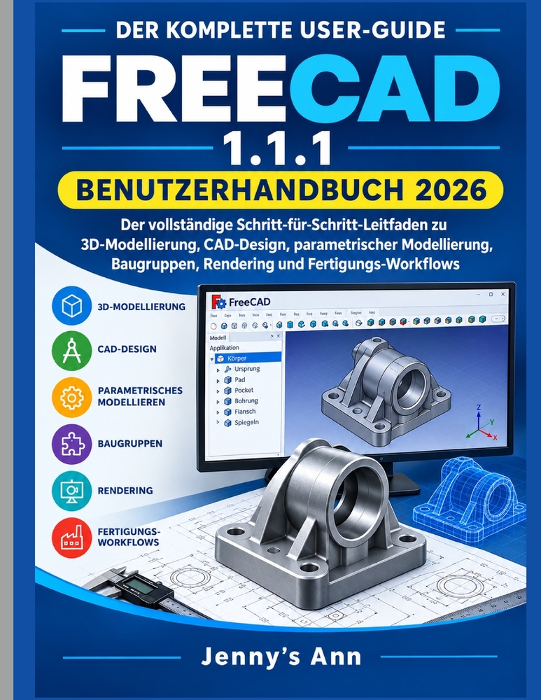 Freecad 1.1.1 Benutzerhandbuch 2026: DIE VOLLSTÄNDIGE BENUTZERANLEITUNG FREECAD 1.1.1 BENUTZERHANDBUCH 2026 Der vollständige Leitfaden für 3D-Modellie cover