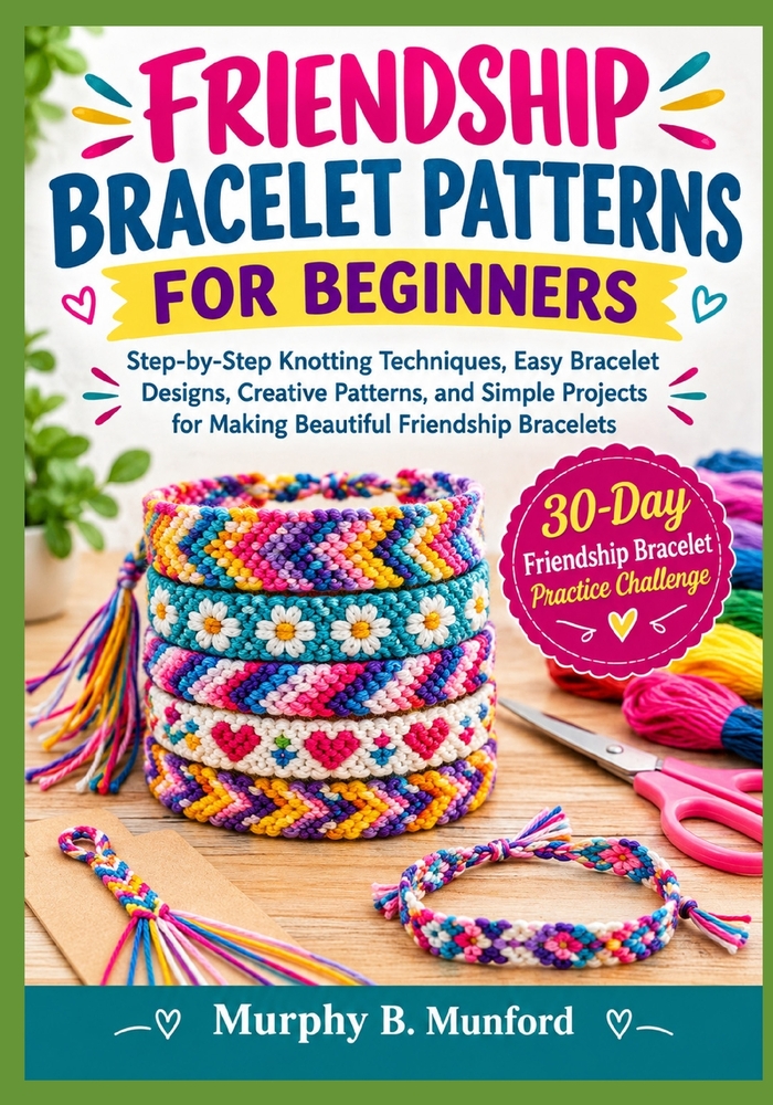 Friendship Bracelet Patterns for Beginners: Step-by-Step Knotting Techniques, Easy Bracelet Designs, Creative Patterns, and Simple Projects for Making cover