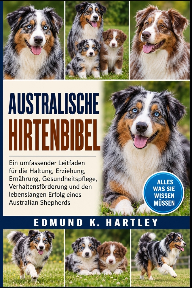 Australische Hirtenbibel: Ein umfassender Leitfaden für die Haltung, Erziehung, Ernährung, Gesundheitspflege, Verhaltensförderung und den lebenslangen cover
