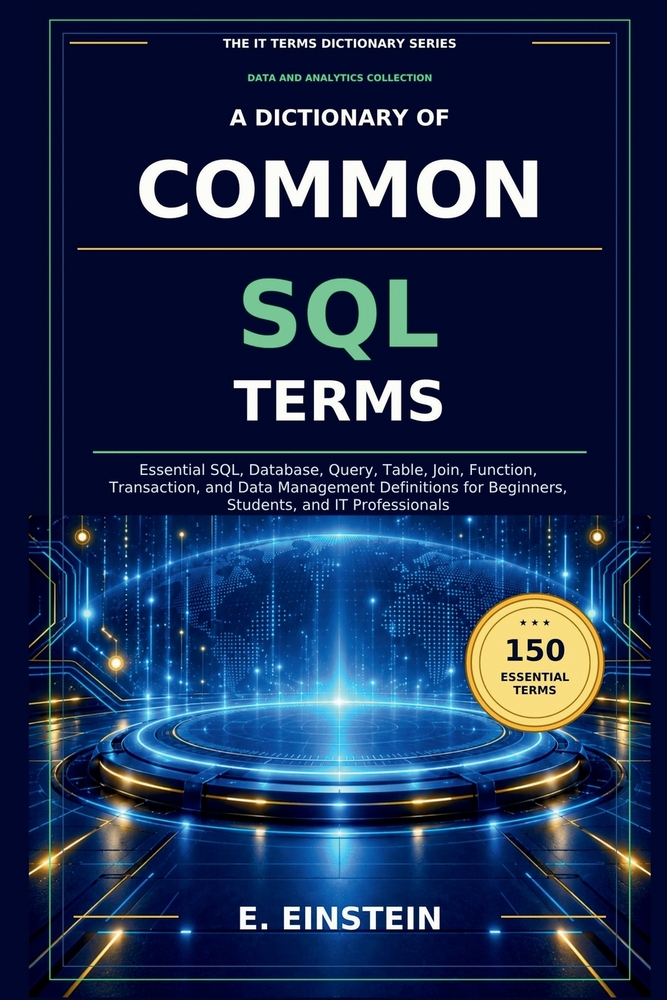 A Dictionary of Common SQL Terms: Essential SQL, Database, Query, Table, Join, Function, Transaction, and Data Management Definitions for Beginners, S cover