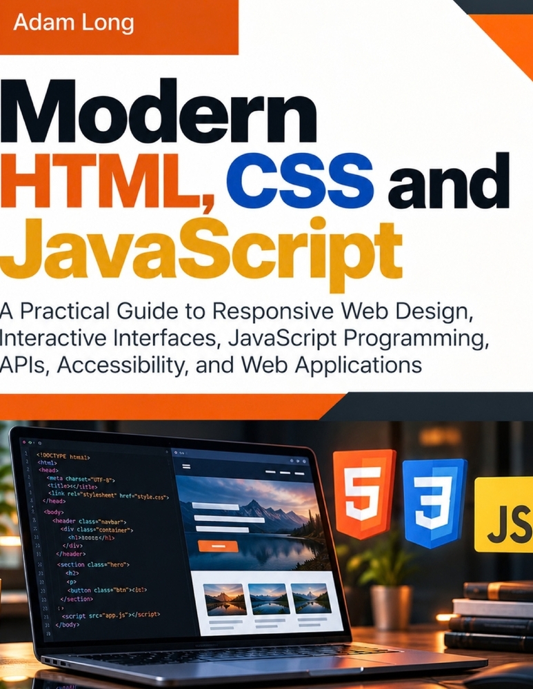 Modern HTML, CSS and JavaScript: A Practical Guide to Responsive Web Design, Interactive Interfaces, JavaScript Programming, APIs, Accessibility, and cover