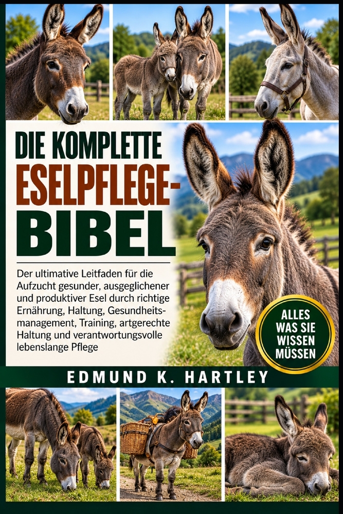 Die Komplette Eselpflege-Bibel: Der ultimative Leitfaden für die Aufzucht gesunder, ausgeglichener und produktiver Esel durch richtige Ernährung, Halt cover