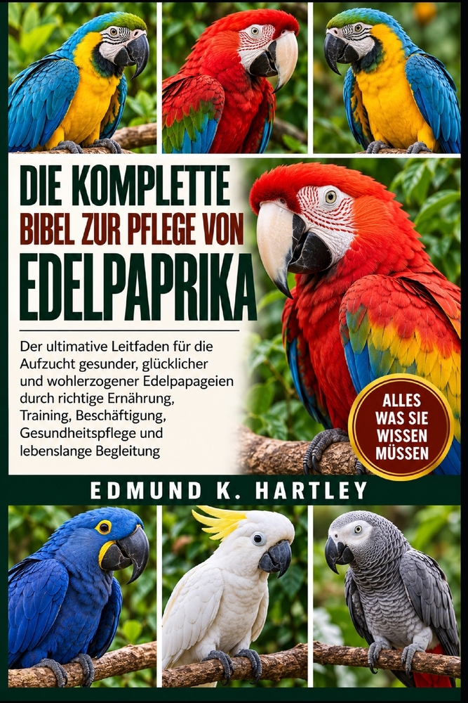 Die Komplette Bibel Zur Pflege Von Edelpaprika: Der ultimative Leitfaden für die Aufzucht gesunder, glücklicher und wohlerzogener Edelpapageien durch cover