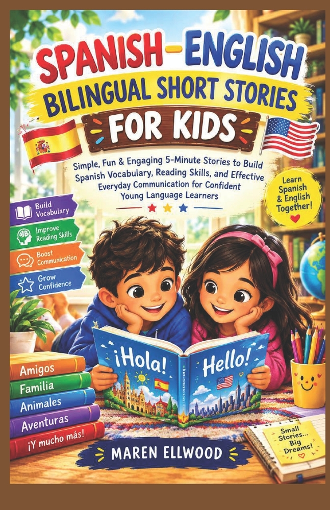 Spanish-English Bilingual Short Stories for Kids: Simple, Fun & Engaging 5-Minute Stories to Build Spanish Vocabulary, Reading Skills, and Effective E cover