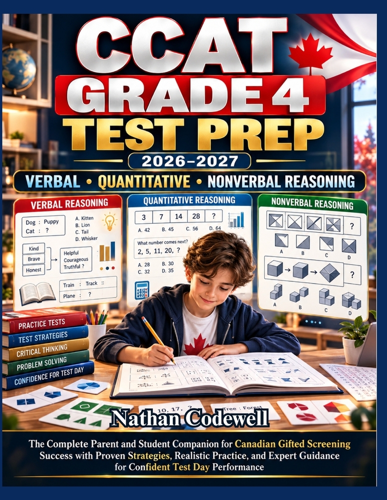 Ccat Grade 4 Test Prep 2026-2027: The Complete Parent and Student Companion for Canadian Gifted Screening Success with Proven Strategies, Realistic Pr cover