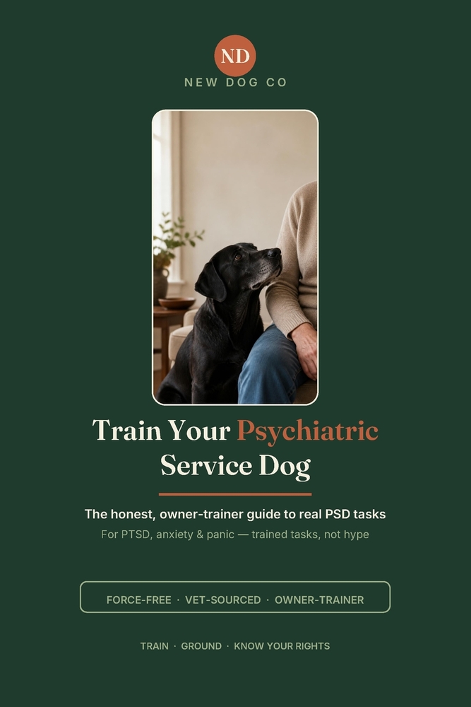 Train Your Psychiatric Service Dog: The Owner-Trainer's Honest, Vet-Sourced Guide to PSD Tasks for PTSD, Anxiety & Panic - Force-Free cover