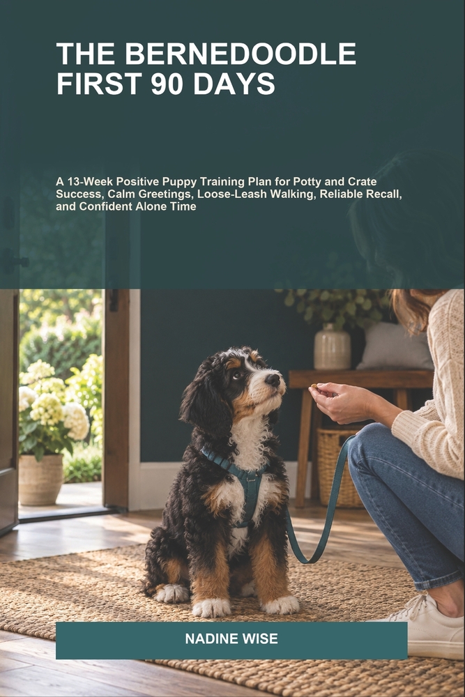The Bernedoodle First 90 Days: A 13-Week Positive Puppy Training Plan for Potty and Crate Success, Calm Greetings, Loose-Leash Walking, Reliable Recal cover