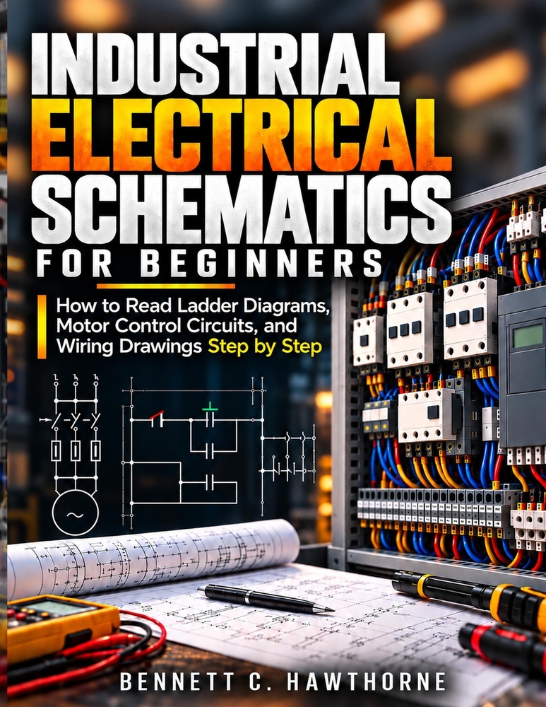 Industrial Electrical Schematics for Beginners: How to Read Ladder Diagrams, Motor Control Circuits, and Wiring Drawings Step by Step cover