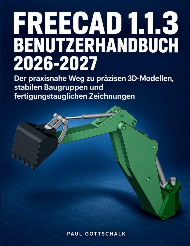 FreeCAD 1.1.3 Benutzerhandbuch 2026-2027: Der praxisnahe Weg zu präzisen 3D-Modellen, stabilen Baugruppen und fertigungstauglichen Zeichnungen cover