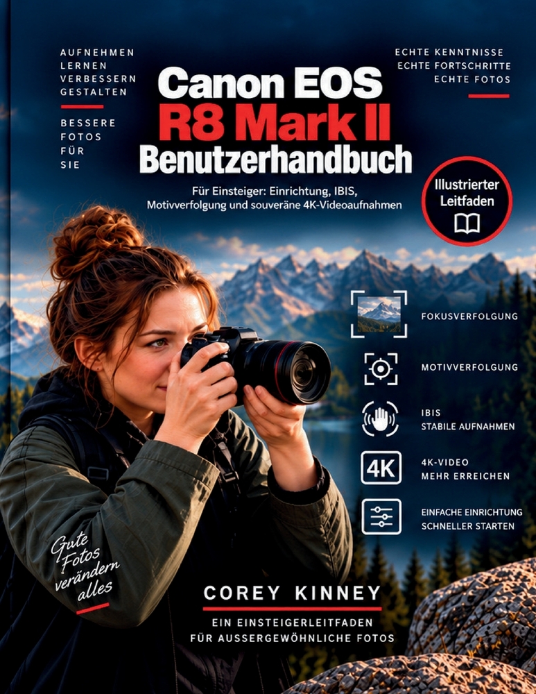 CANON EOS R8 Mark II Benutzerhandbuch: Für Einsteiger Einrichtung, IBIS, Motivverfolgung und souveräne 4K-Videoaufnahmen cover