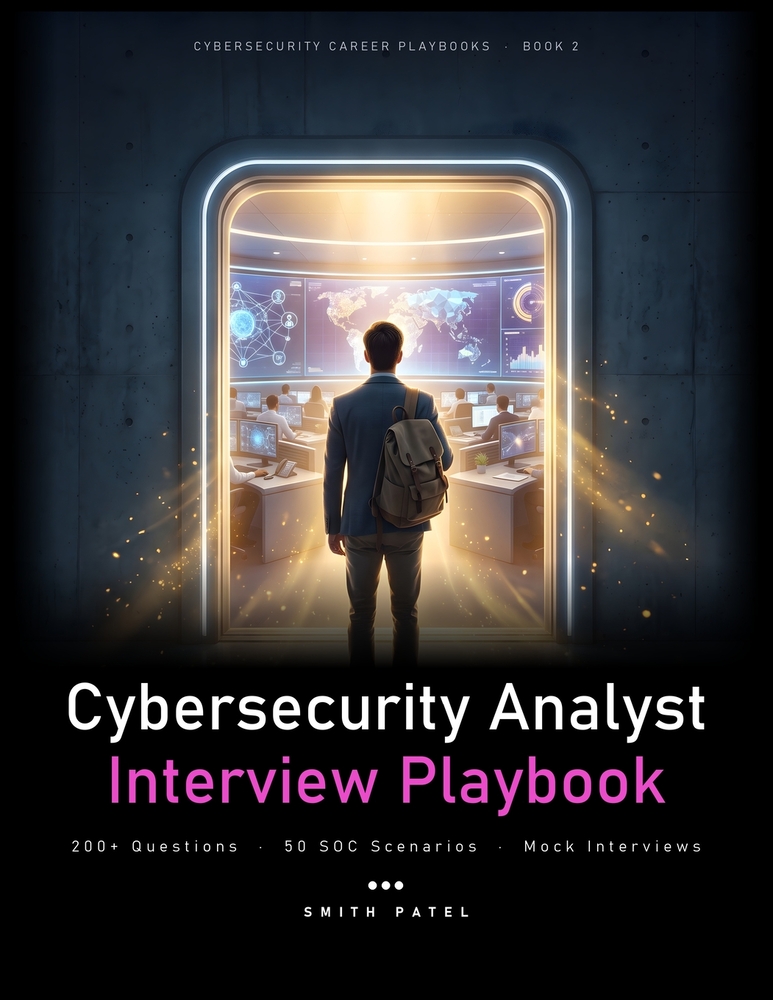 The Cybersecurity Analyst Interview Playbook: 200+ Questions, Real-World Scenarios, SOC Fundamentals, and Technical Interview Preparation cover