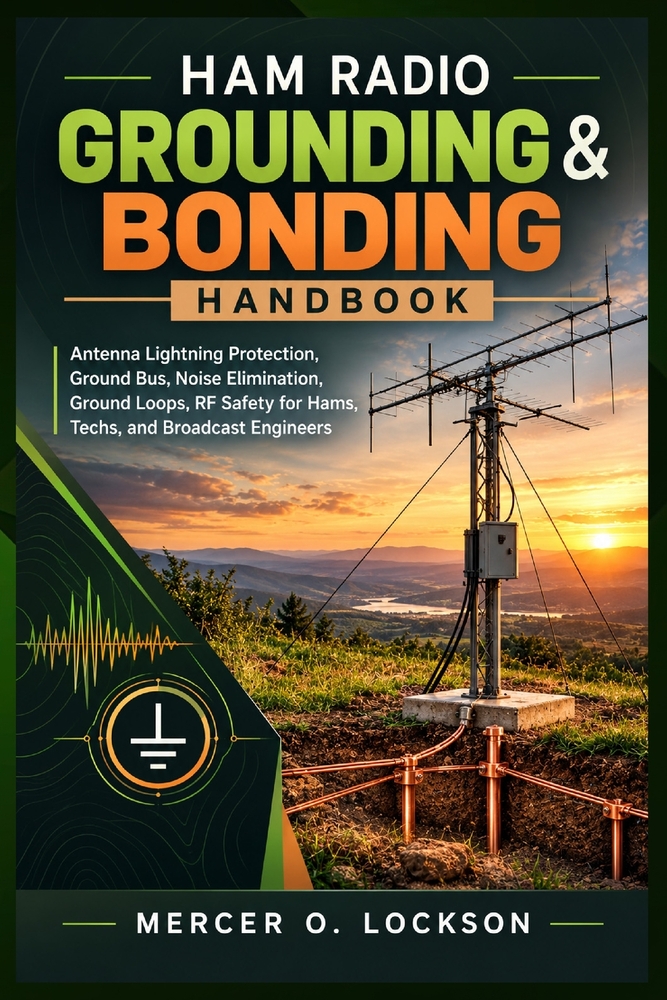 Ham Radio Grounding & Bonding Handbook: Antenna Lightning Protection, Ground Bus, Noise Elimination, Ground Loops, RF Safety for Hams, Techs, and Broa cover