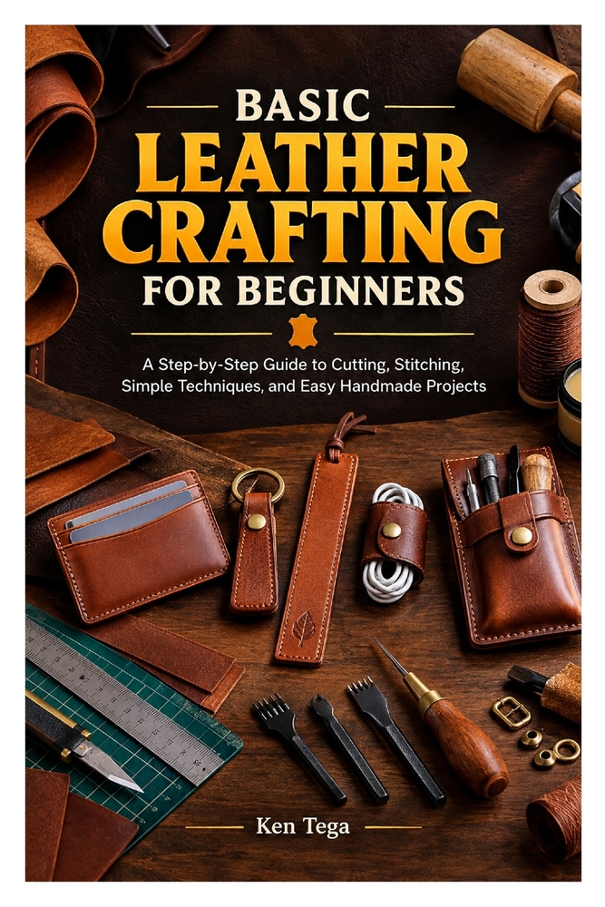 Basic Leather Crafting for Beginners: A Step-by-Step Guide to Cutting, Stitching, Simple Techniques, and Easy Handmade Projects cover