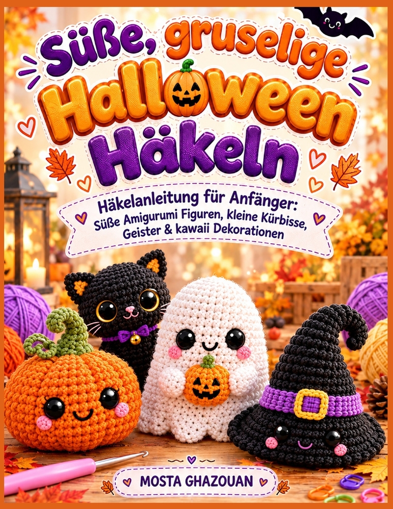 Süße, gruselige Halloween-Häkeln: Häkelanleitung für Anfänger: Süsse Amigurumi Figuren, kleine Kürbisse, Geister & kawaii Dekorationen für den Herbst cover