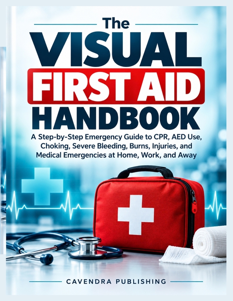 The Visual First Aid Handbook: A Step-by-Step Emergency Guide to CPR, AED Use, Choking, Severe Bleeding, Burns, Injuries, and Medical Emergencies at H cover