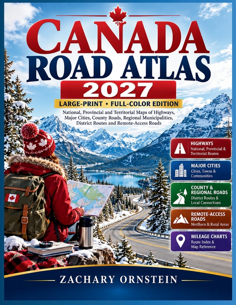 Canada Road Atlas 2026-2027: National, Provincial and Territorial Maps of Highways, Major Cities, County Roads, Regional Municipalities, District Rout cover