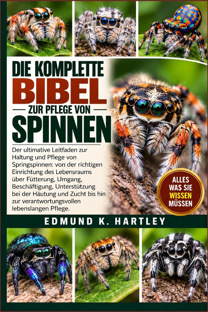 Die Komplette Bibel Zur Pflege Von Spinnen: Der ultimative Leitfaden zur Haltung und Pflege von Springspinnen: von der richtigen Einrichtung des Leben cover