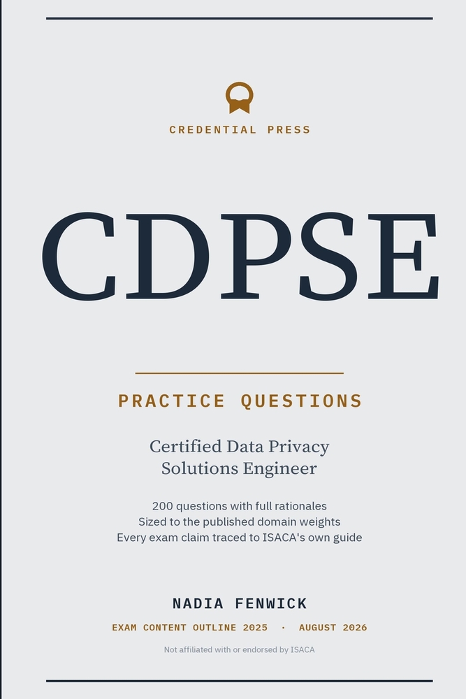 CDPSE Practice Questions: Practice questions with full rationales, sized to the published domain weights cover