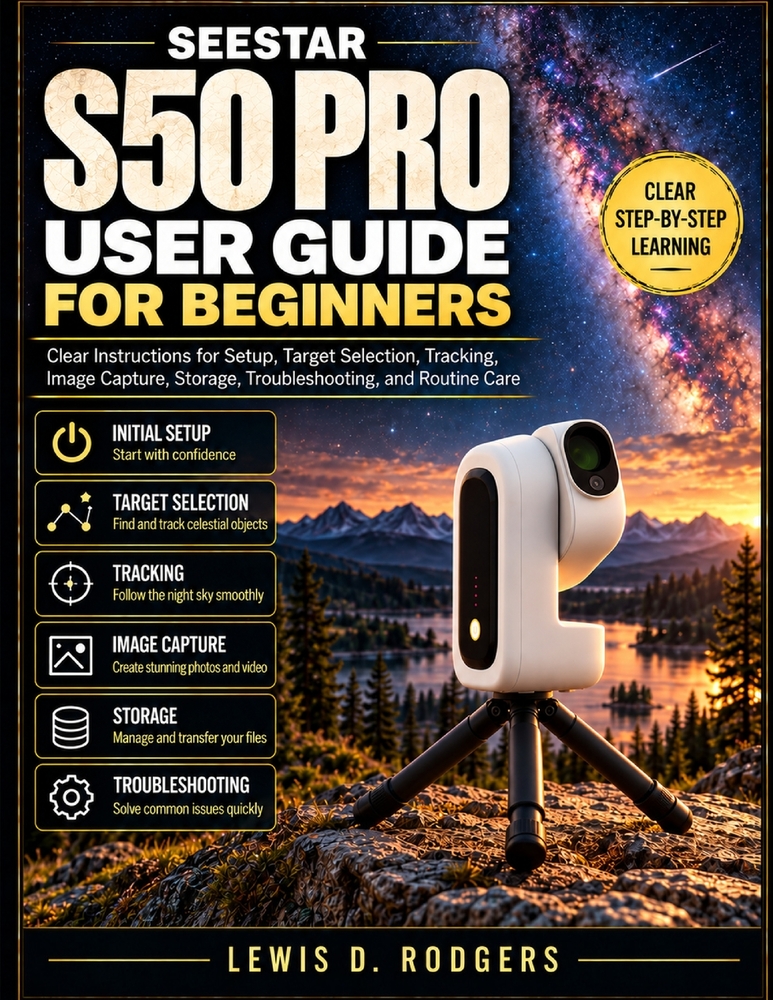 Seestar S50 Pro User Guide for Beginners: Clear Instructions for Setup, Target Selection, Tracking, Image Capture, Storage, Troubleshooting, and Routi cover
