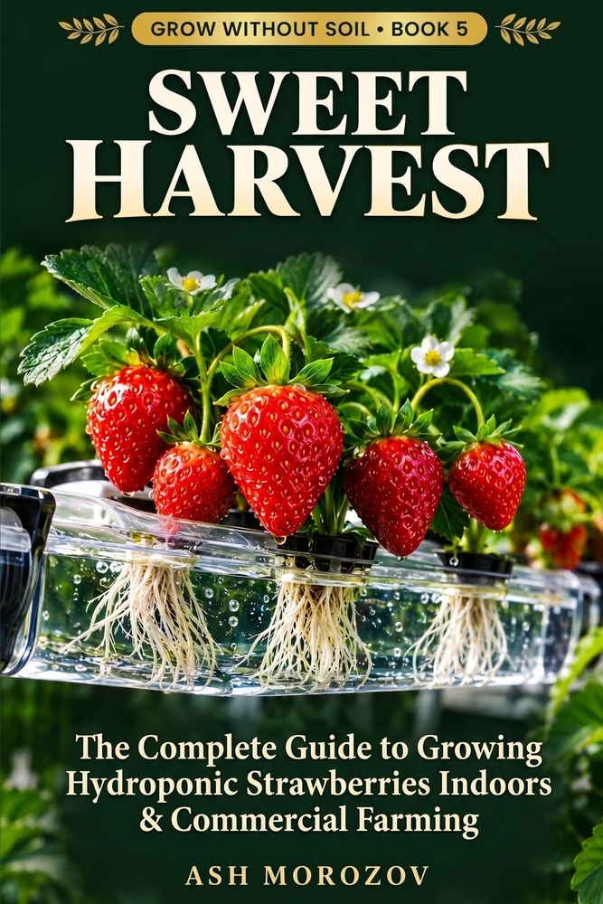 Sweet Harvest: The Complete Guide to Growing Hydroponic Strawberries Indoors & Commercial Farming cover
