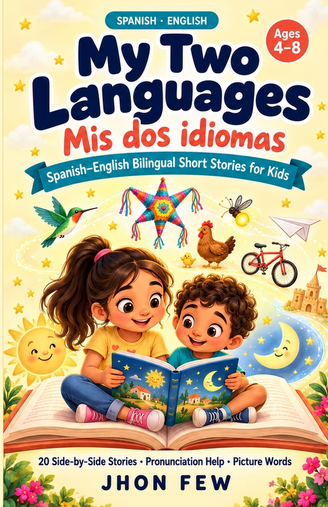 Spanish-English Bilingual Short Stories for Kids Ages 4-8: 20 Side-by-Side Tales with Pronunciation Help, Picture Words, and Reading Questions for You cover
