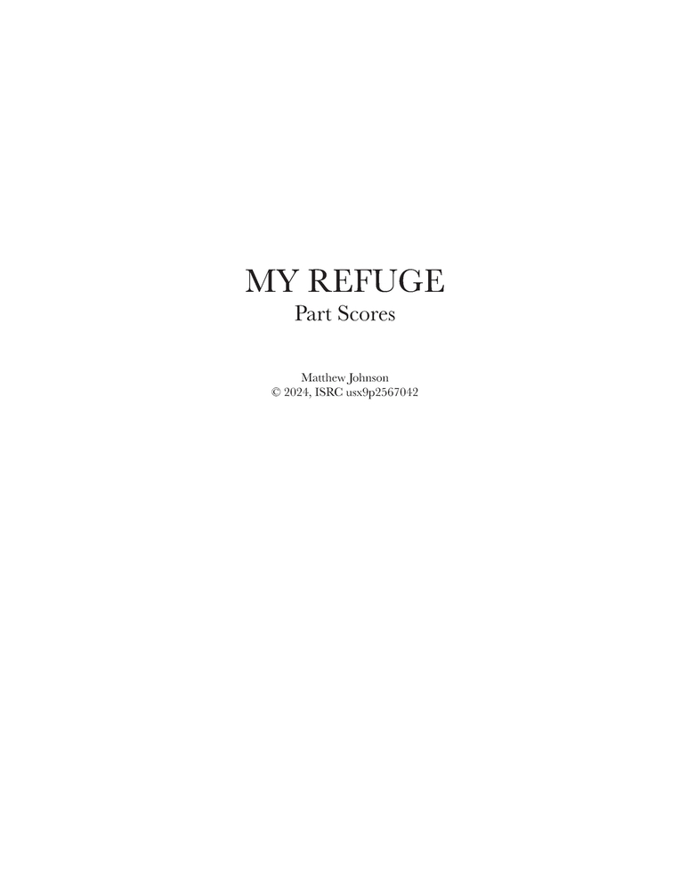 My Refuge: Part Scores cover