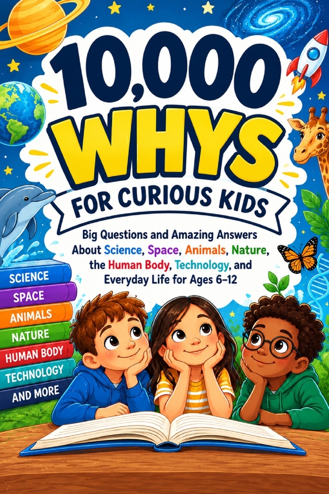 10,000 Whys for Curious Kids: Big Questions and Amazing Answers About Science, Space, Animals, Nature, the Human Body, Technology, and Everyday Life f cover