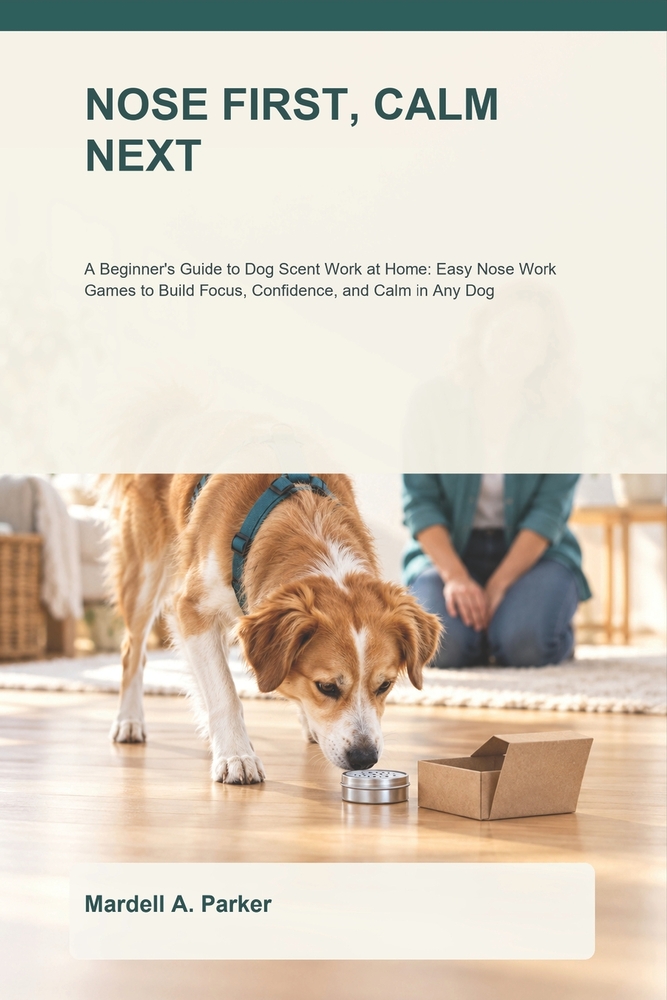 Nose First, Calm Next: A Beginner's Guide to Dog Scent Work at Home: Easy Nose Work Games to Build Focus, Confidence, and Calm in Any Dog cover