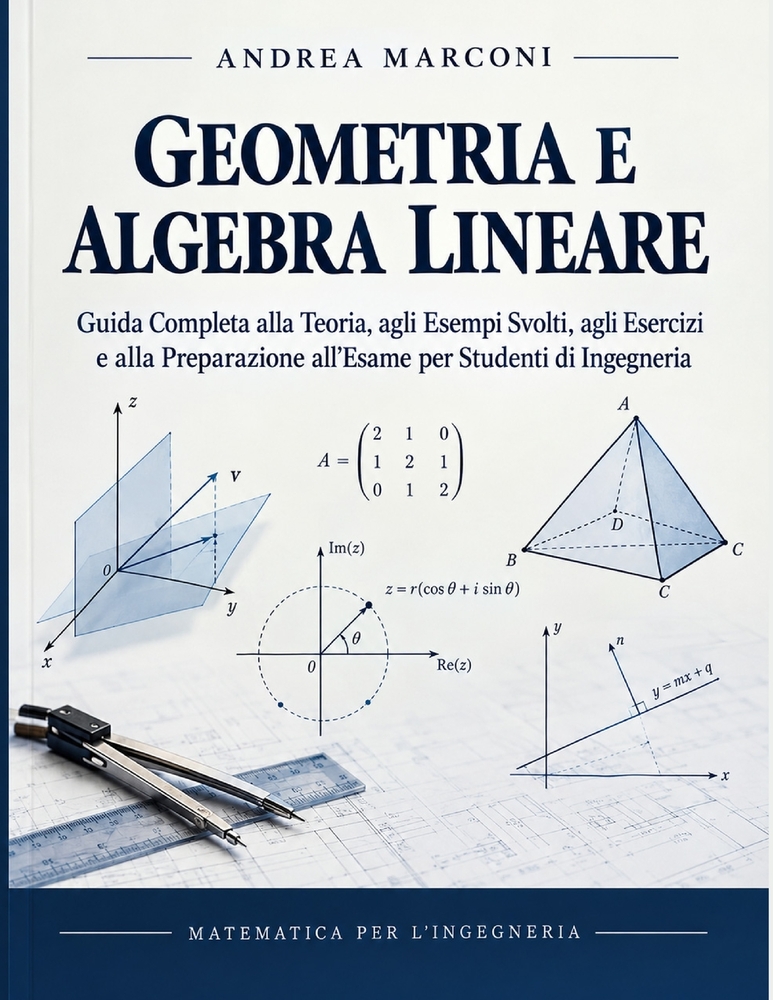 Geometria E Algebra Lineare: Guida Completa alla Teoria, agli Esempi Svolti, agli Esercizi e alla Preparazione all'Esame per Studenti di Ingegneria cover
