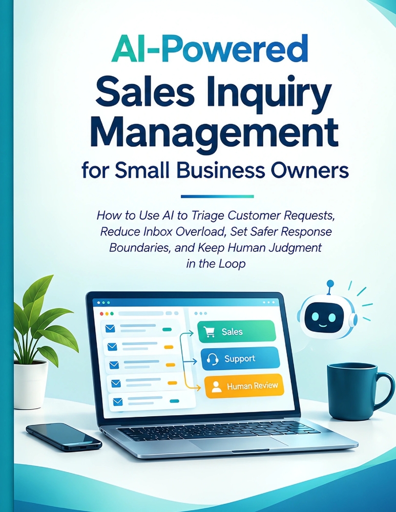 AI-Powered Sales Inquiry Management for Small Business Owners: How to Use AI to Triage Customer Requests, Reduce Inbox Overload, Set Safer Response Bo cover
