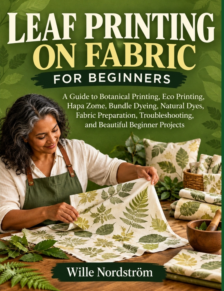 Leaf Printing on Fabric for Beginners: A Guide to Botanical Printing, Eco Printing, Hapa Zome, Bundle Dyeing, Natural Dyes, Fabric Preparation, Troubl cover