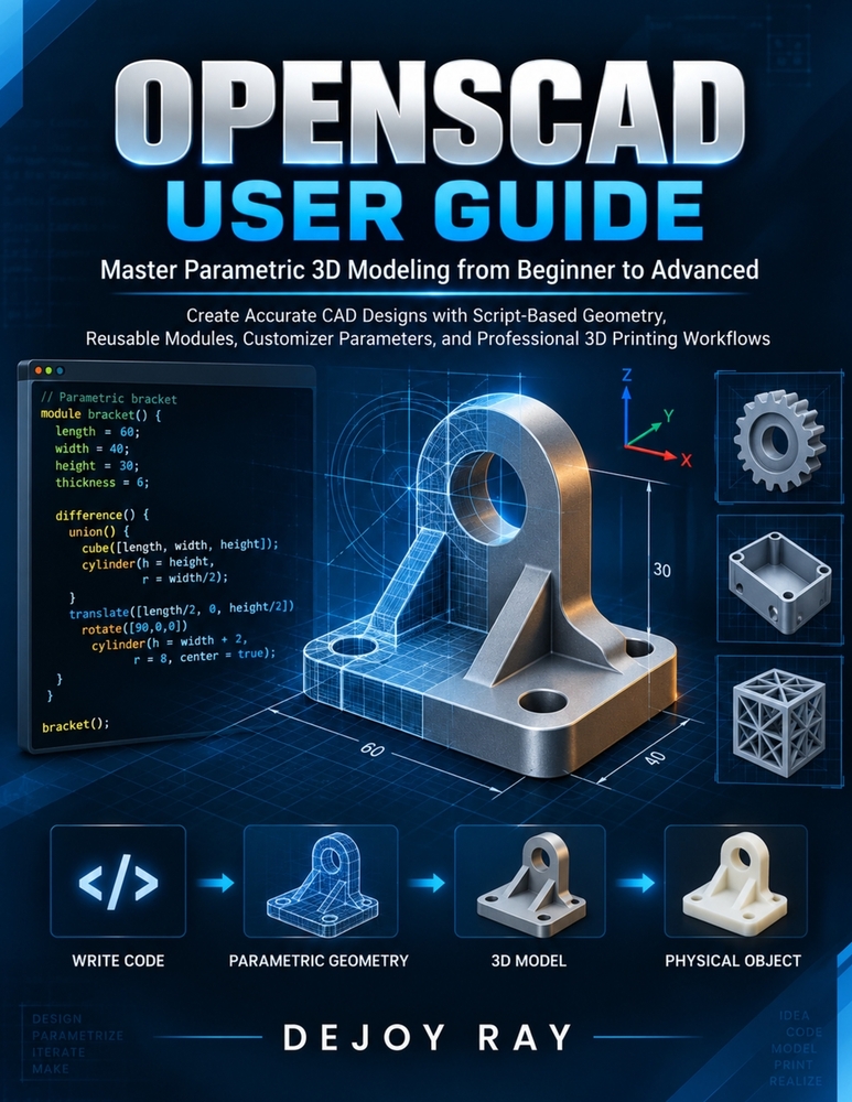 OpenSCAD User Guide: Master Parametric 3D Modeling from Beginner to Advanced: Create Accurate CAD Designs with Script-Based Geometry, Reusable Modules cover