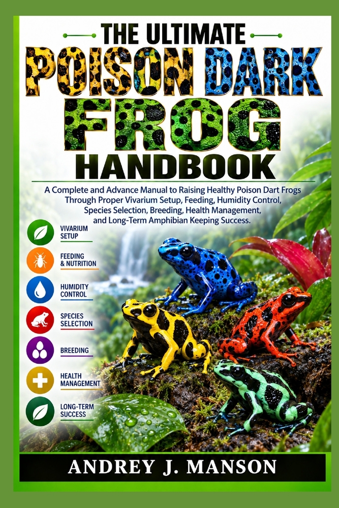 The Ultimate Poison Dark Frog Handbook: A Complete and Advance Manual to Raising Healthy Poison Dart Frogs Through Proper Vivarium Setup, Feeding, Hum cover