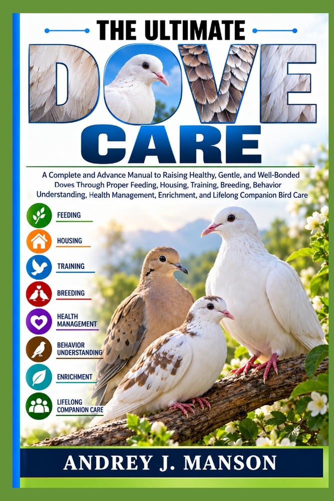 The Ultimate Dove Care: A Complete and Advance Manual to Raising Healthy, Gentle, and Well-Bonded Doves Through Proper Feeding, Housing, Training, Bre cover