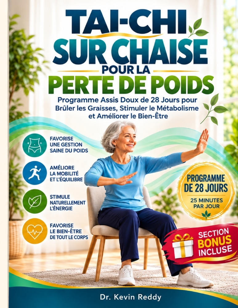 Tai-Chi Sur Chaise Pour La Perte De Poids: Programme Assis Doux De 28 Jours Pour Brûler Les Graisses, Stimuler Le Métabolisme et Améliorer Le Bien-Êtr cover