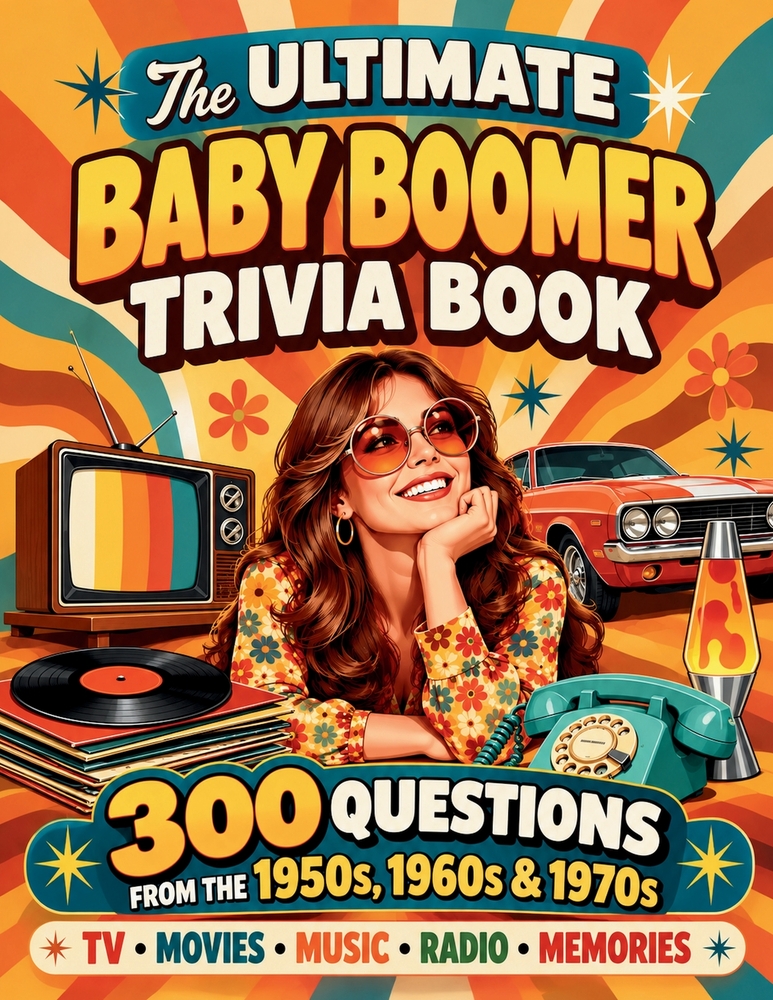 The Ultimate Baby Boomer Trivia Book: 300 Questions to Test Your Memory of the 1950s, 1960s & 1970s. TV, Movies, Celebrities, Music, Radio & More. Gre cover