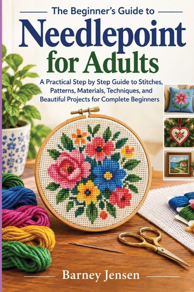 The beginners Guide to Needlepoint: A Practical Step by Step Guide to Stitches, Patterns, Materials, Techniques, and Beautiful Projects for Complete B cover