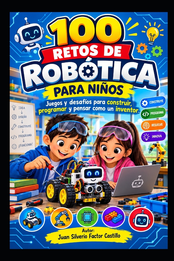 100 Retos de Robótica Para Niños: Juegos y desafíos para construir, programar y pensar como un inventor cover
