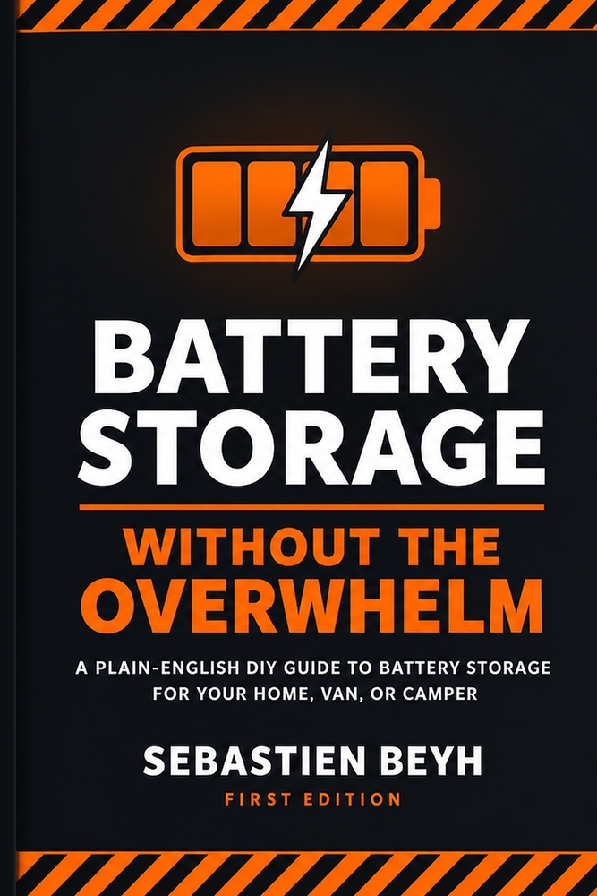 Battery Storage Without the Overwhelm: A Plain-English DIY Guide to Battery Storage for Your Home, Van, or Camper cover