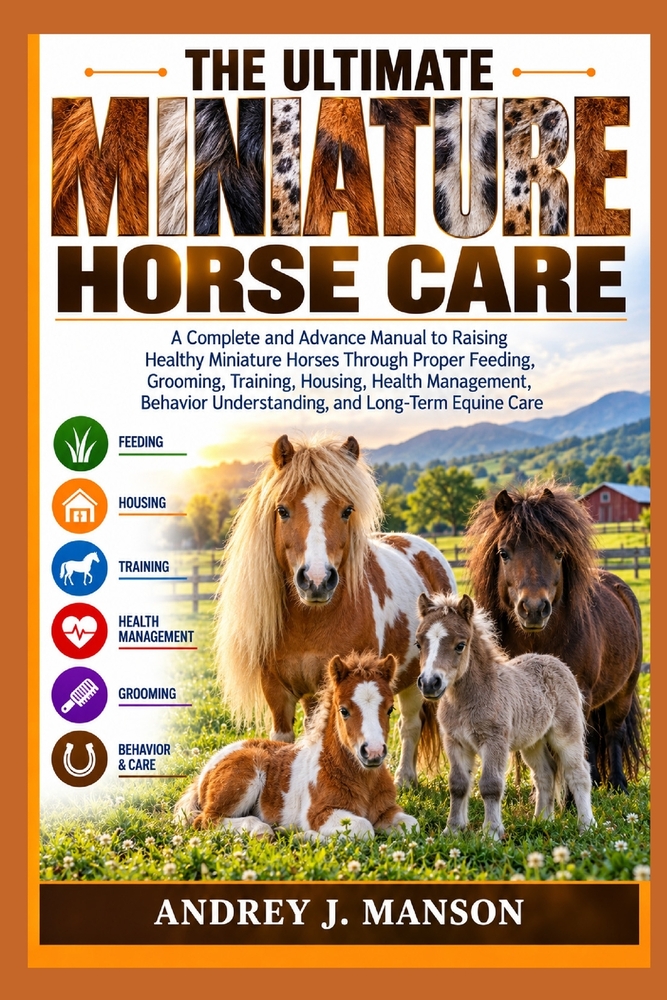 The Ultimate Miniature Horse Care: A Complete and Advanced Manual to Raising Healthy Miniature Horses Through Proper Feeding, Grooming, Training, Hous cover