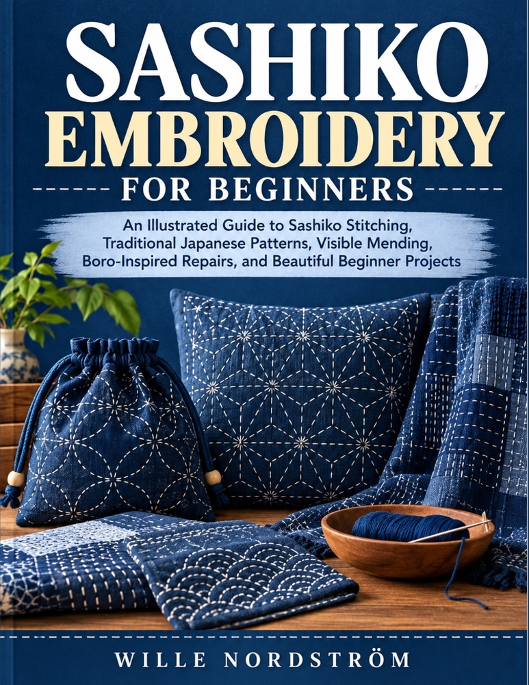 Sashiko Embroidery for Beginners: An Illustrated Guide to Sashiko Stitching, Traditional Japanese Patterns, Visible Mending, Boro-Inspired Repairs, an cover