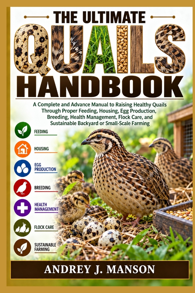 The Ultimate Quail Handbook: A Complete and Advanced Manual to Raising Healthy Quails Through Proper Feeding, Housing, Egg Production, Breeding, Healt cover